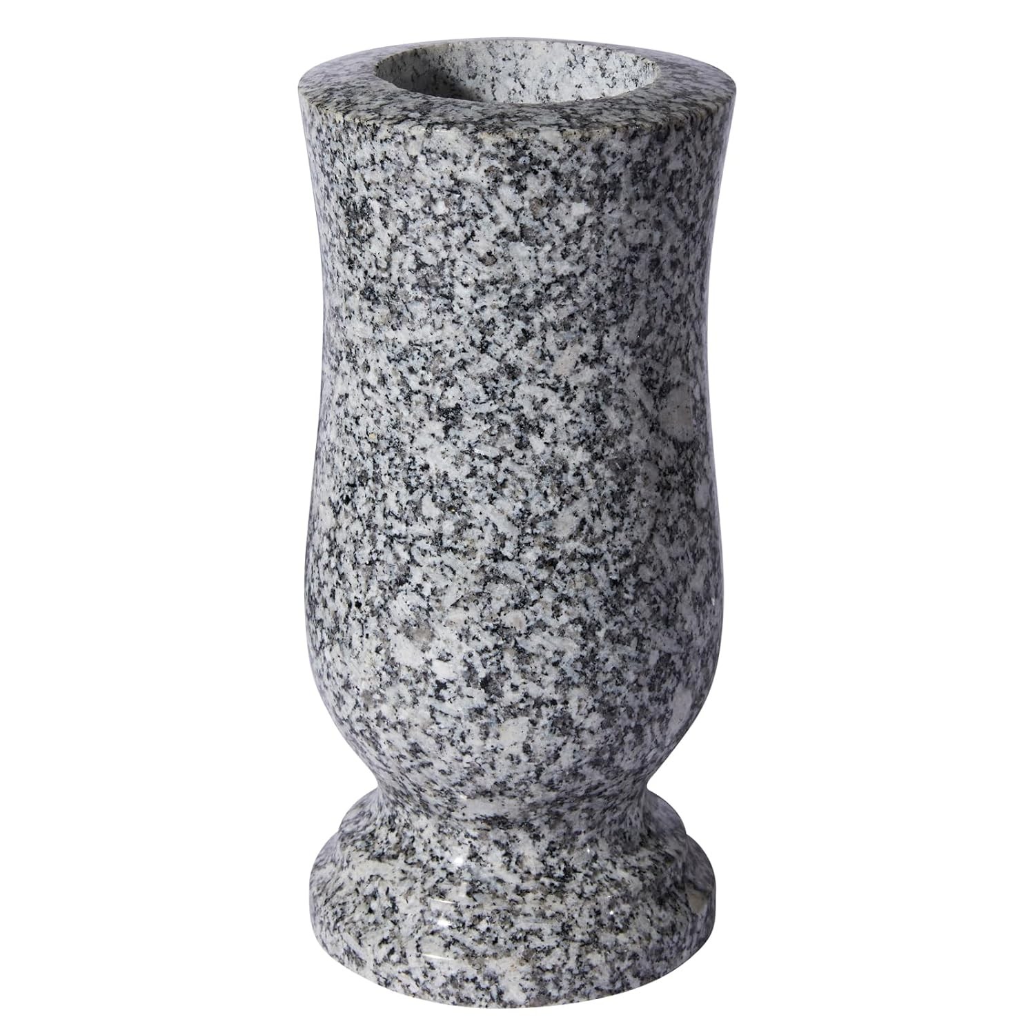 Granite Cemetery Vase Heavy Duty Windproof 9.2 Lbs 3 Inch Opening Natural