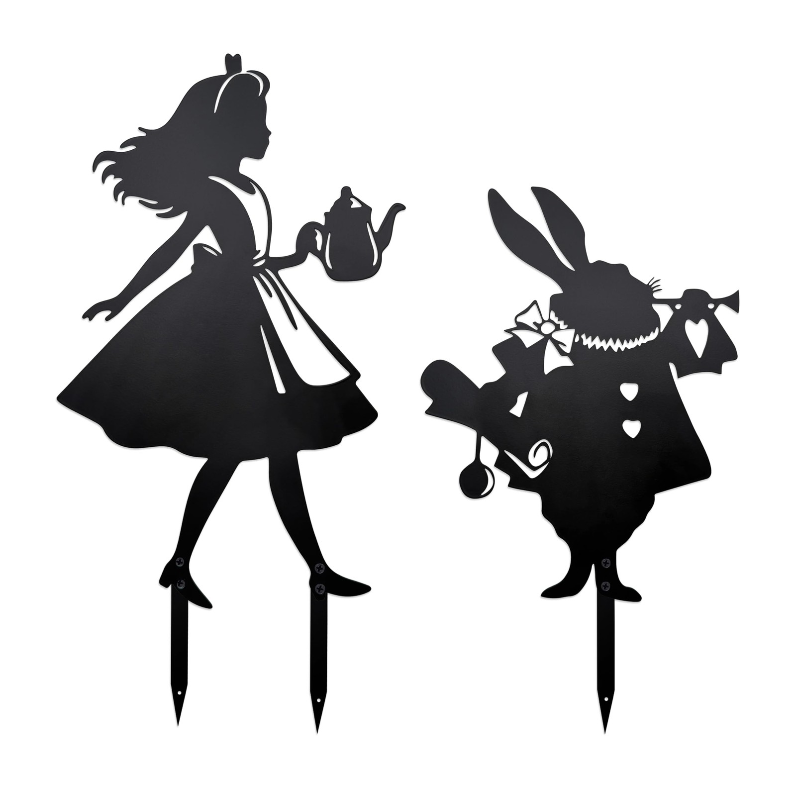 Alice Garden Decor Wonderland Metal Garden Stake, Alice Outdoor Yard Decor fo…