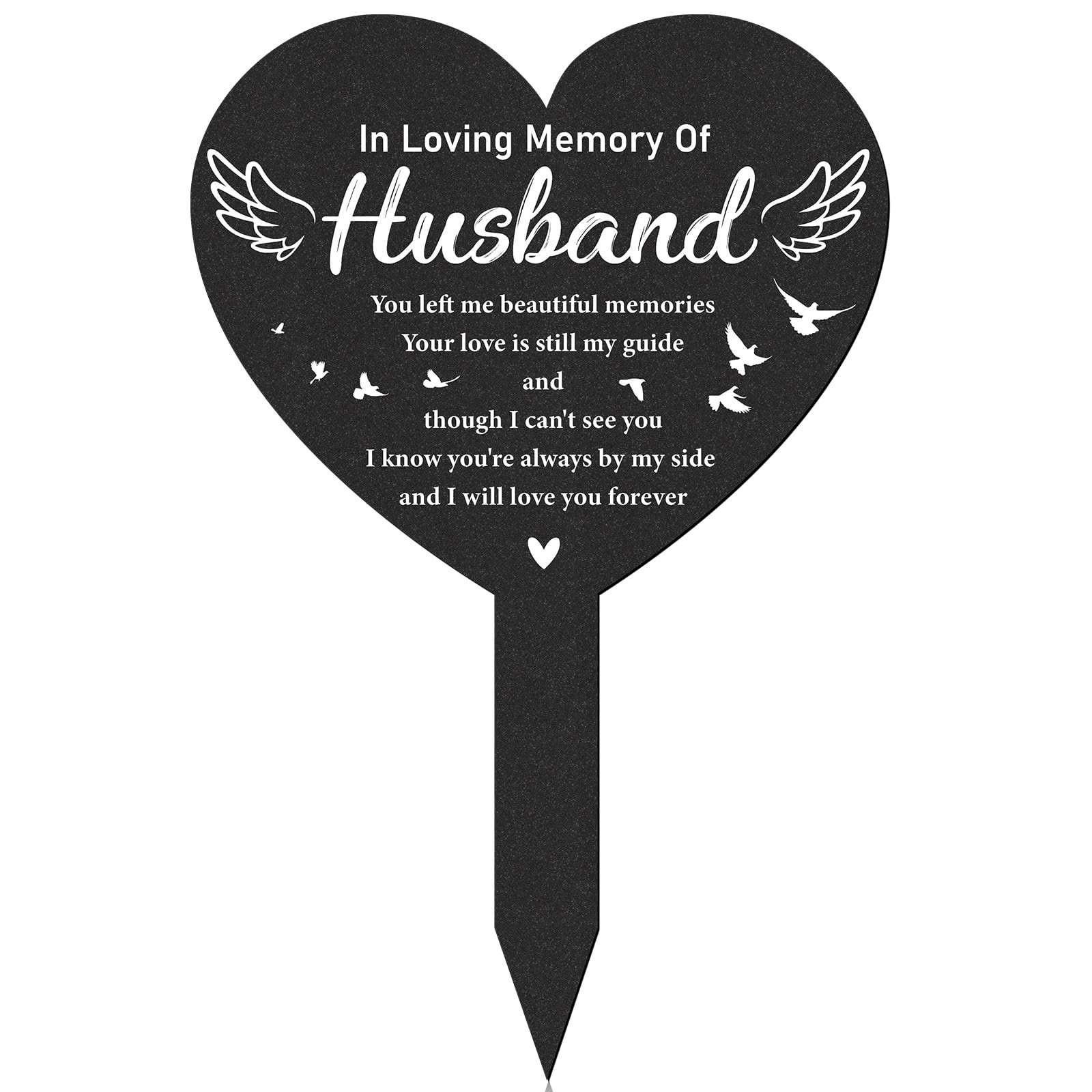 Memorial Grave Stakes Black Angel Cemetery Markers for Outdoor Remembrance