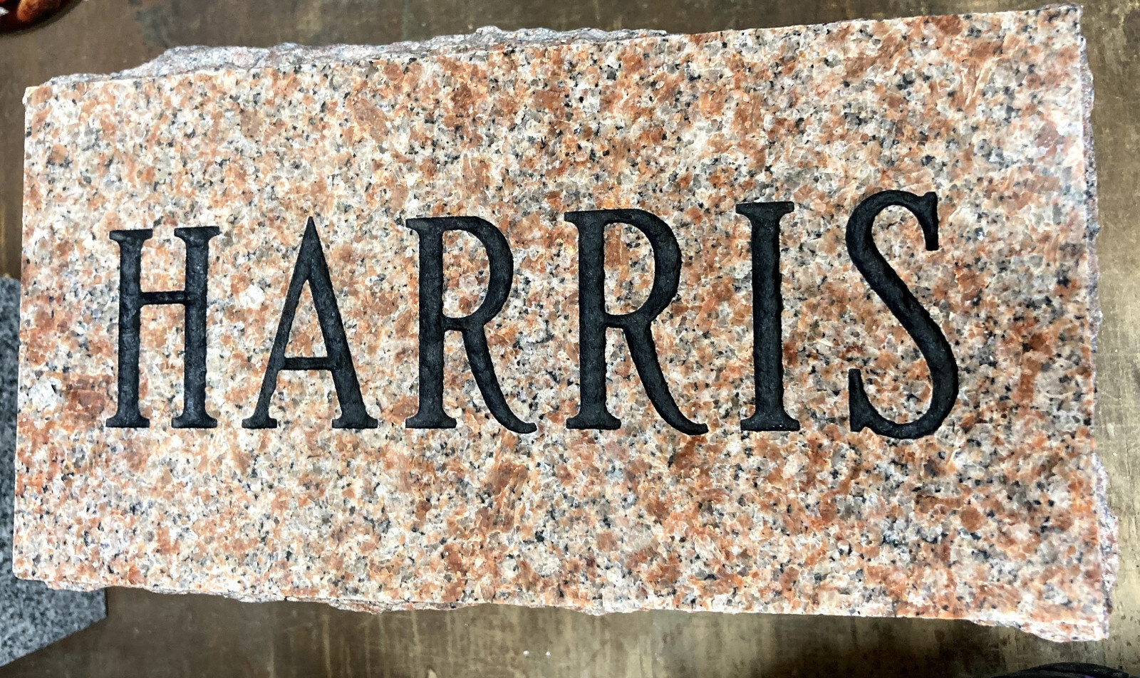 Granite Custom Engraved Footstone Cemetery Funeral Morning Rose 4x8x4″