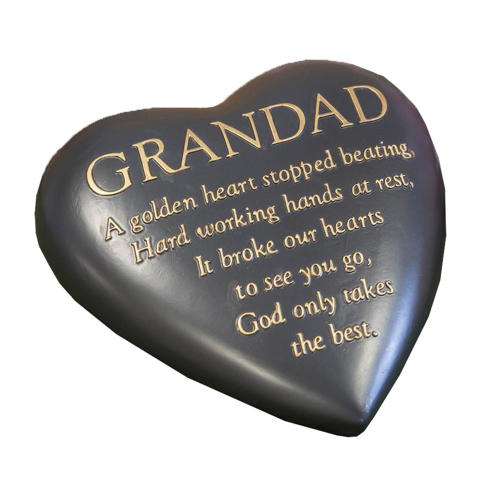Graveside Grey Heart Memorial Stone Plaque by Thoughts of You – Grandad