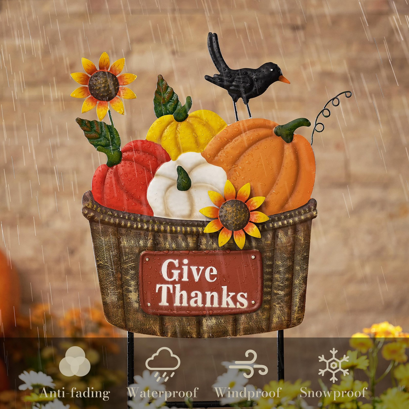 Fall Outdoor Decor, Pumpkin Fall Garden Decorations, Autumn Metal Yard Signs …