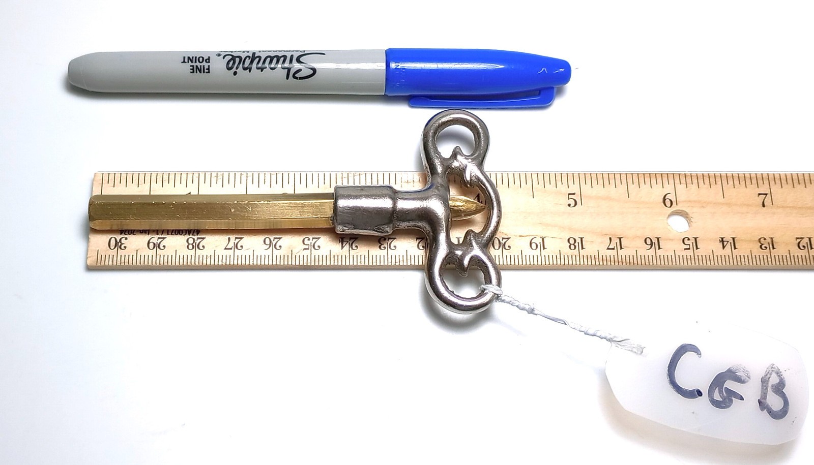 Iron and Brass Pocket Casket Key / Coffin Key
