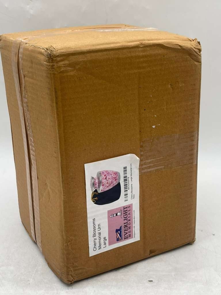 Pink Cherry Blossom Cremation Urn Large Adult Memorial Ashes Urn w/ Bag – OB
