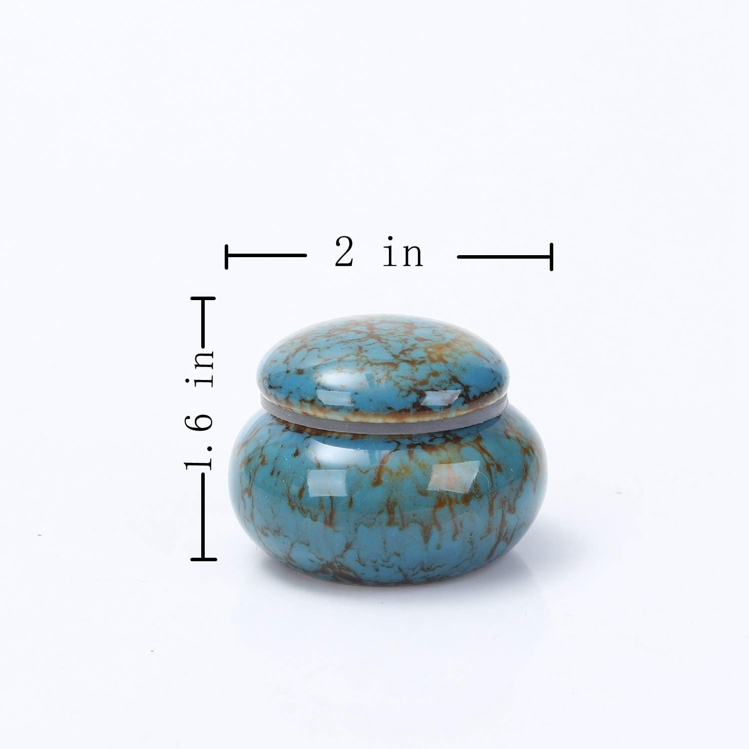 Small Urn for Human Ashes – 1.6” Handicrafted Urn – Beautiful Tiny Keepsake Urn