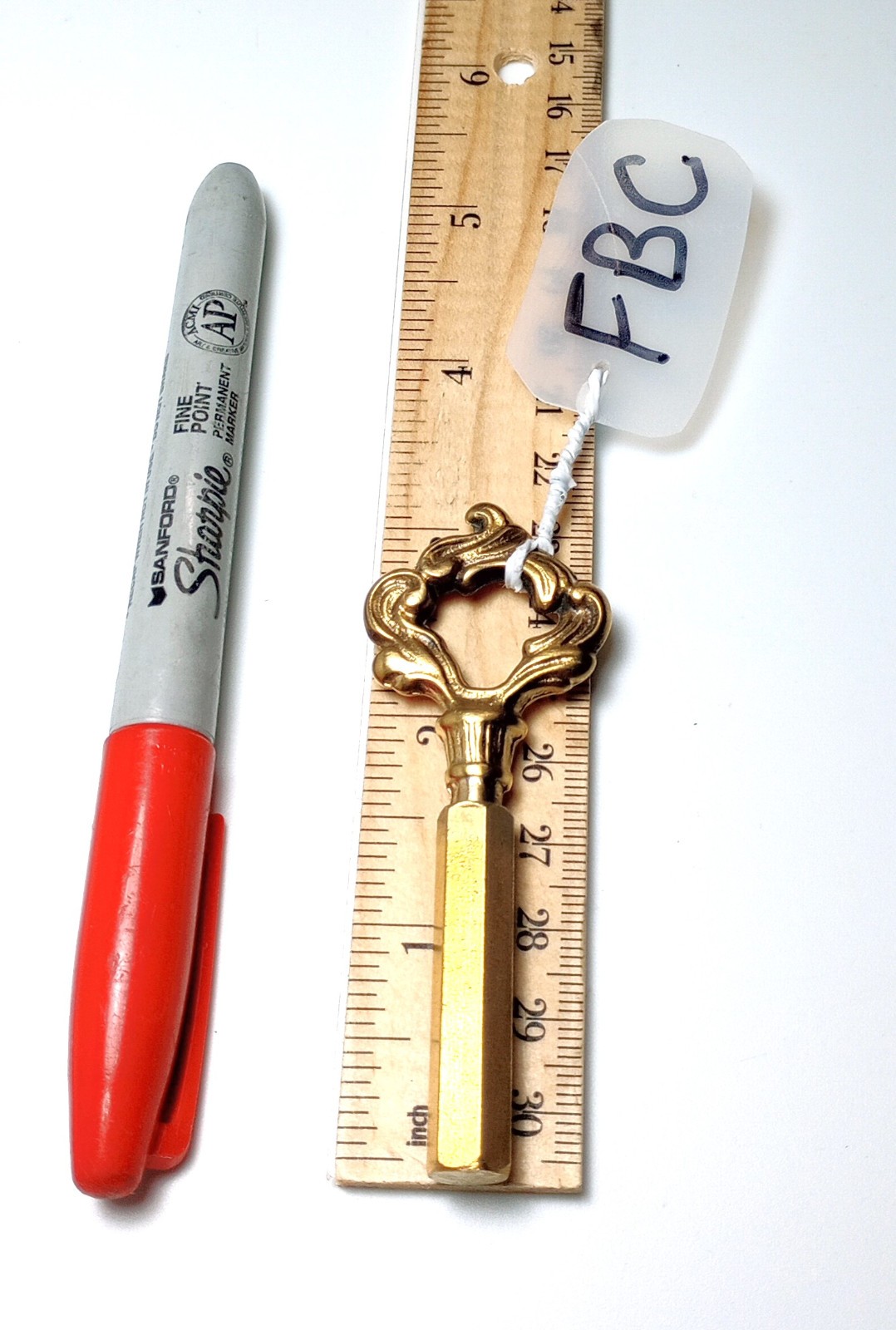 Small Brass Pocket Casket Key / Small Coffin Key