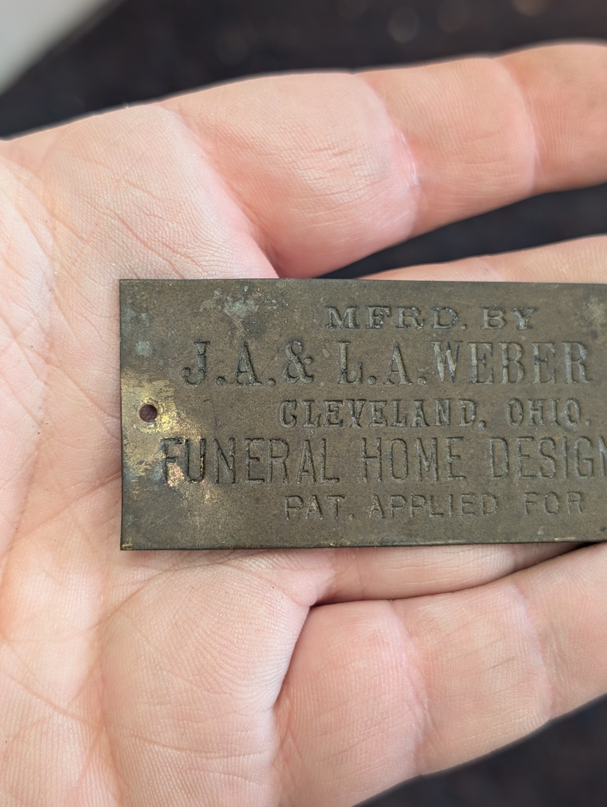 Funeral Home Advertising Cleveland Ohio Weber Designers Brass Tag Plaque Sign