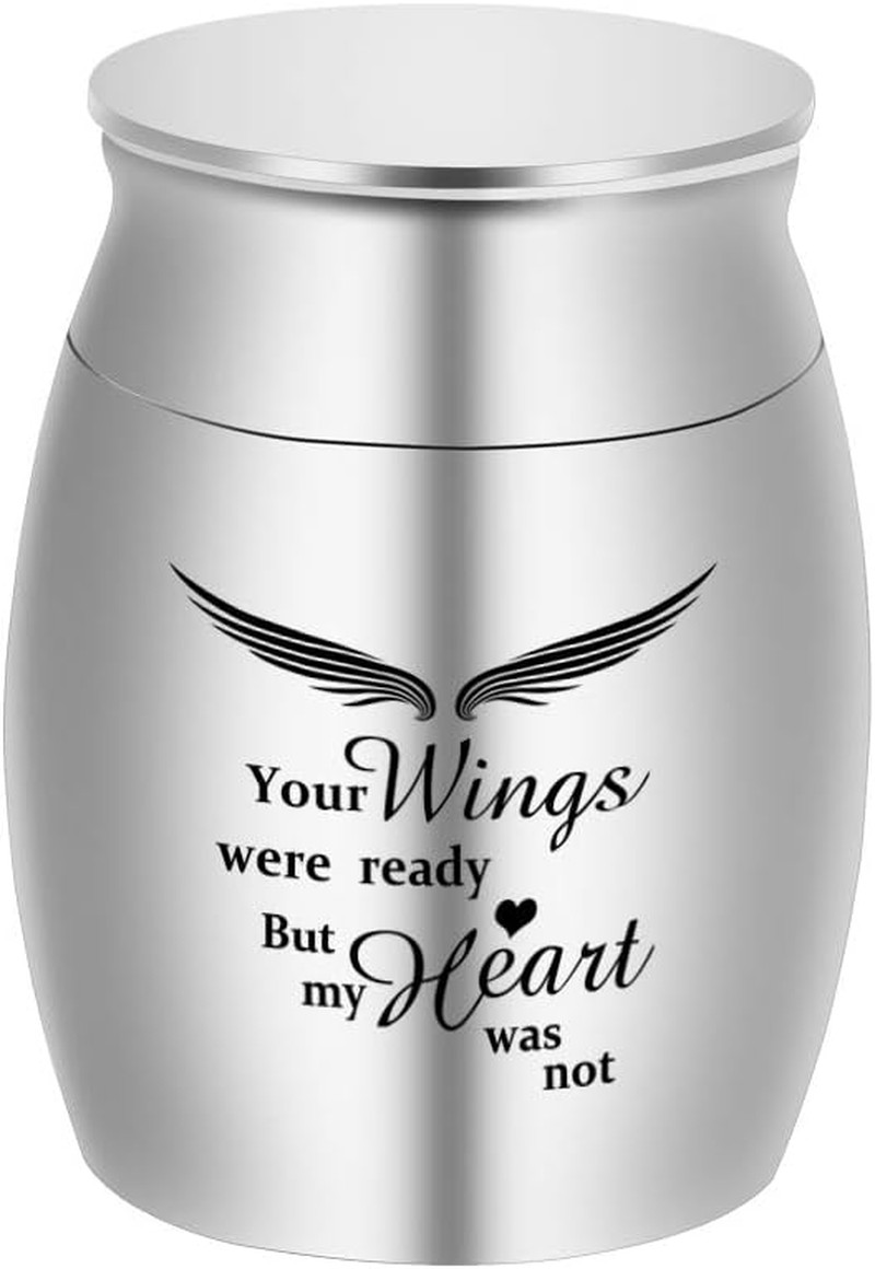 Small Keepsake Urn for Human Ashes – 1.57 Inch Mini Cremation Urn in Stainless S