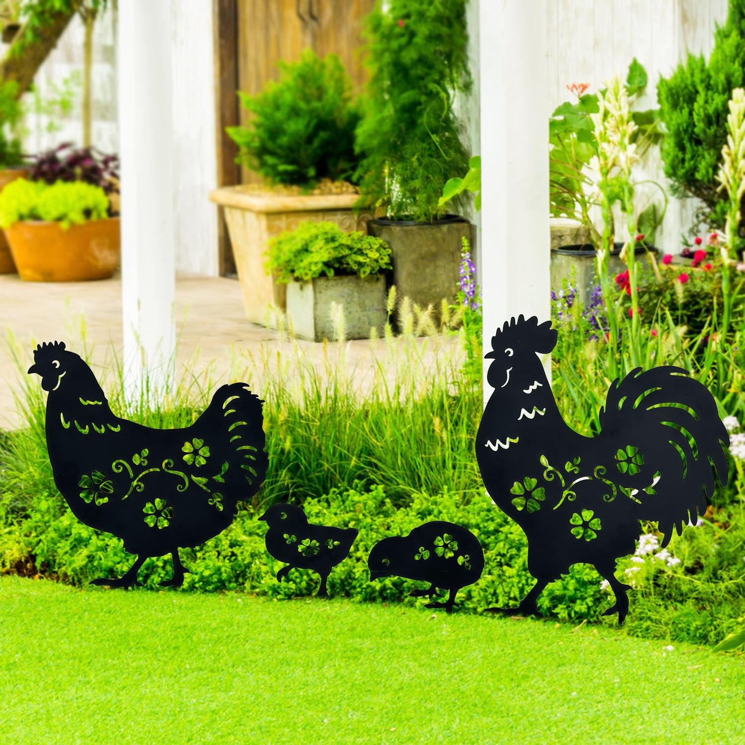 Chicken Decorative Garden Stakes Yard Art Gifts for Chicken Lovers