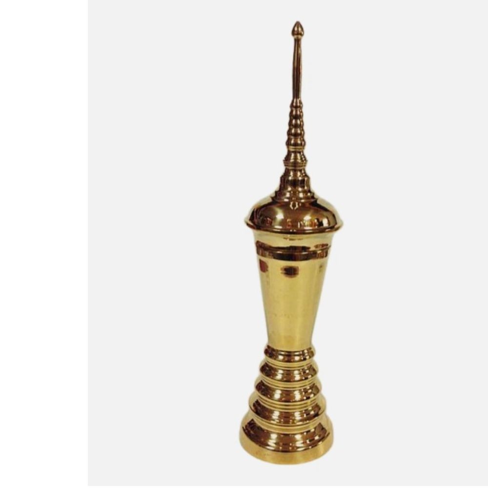 Thai Brass Urn Standing Stupa Cremation Urn Ashes Buddha Bone New 15″ Tall