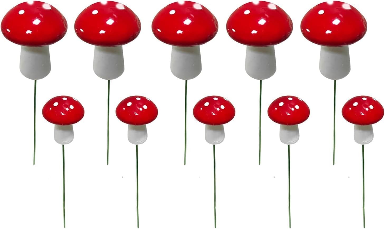10Pcs Red Garden Stakes Miniatures Indoor Outdoor Silhouette Fairy Garden Law…