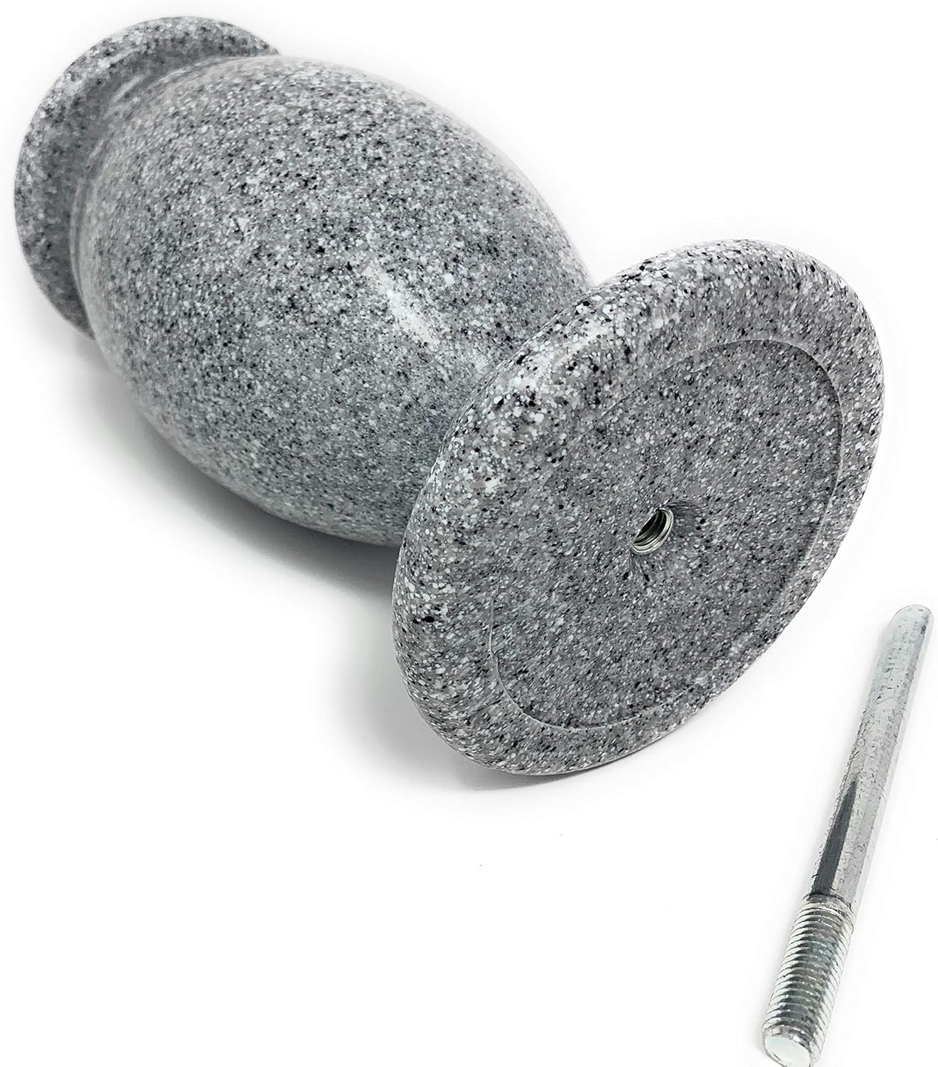 Elegant Light Grey Granite Grave Marker Vase with Theft Deterrent Design – 10″