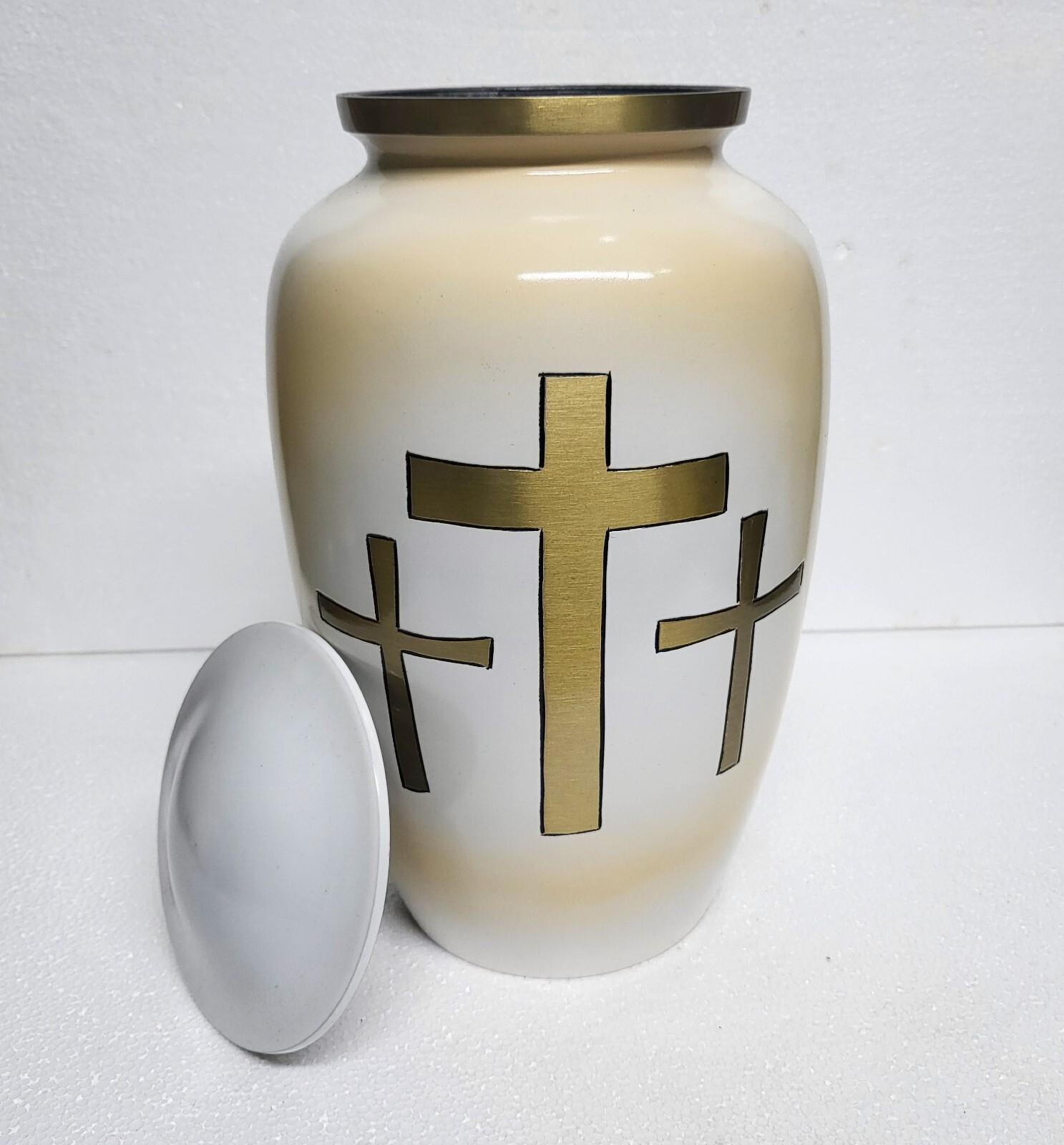 Sacred Christ Cross Urn Human Ashes Adult Cremation Urns with Velvet Bag 10″