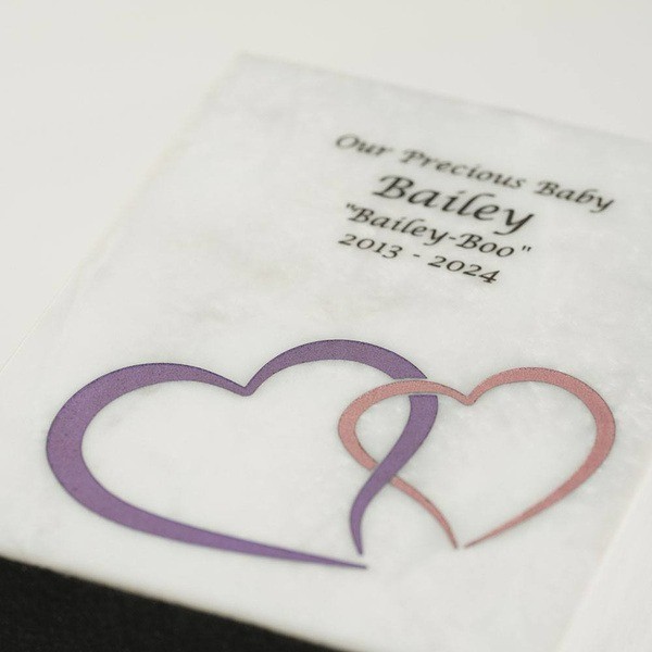 Monumental Memorials Hearts Pink White, Extra Small Urn