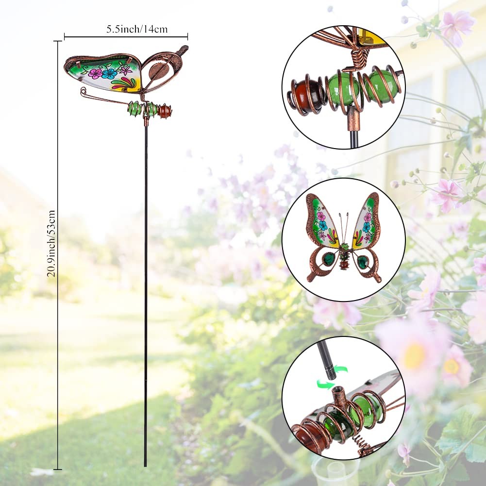 3 Pack Butterfly Decorative Garden Stakes,Outdoor Decorations Metal Yard Art …
