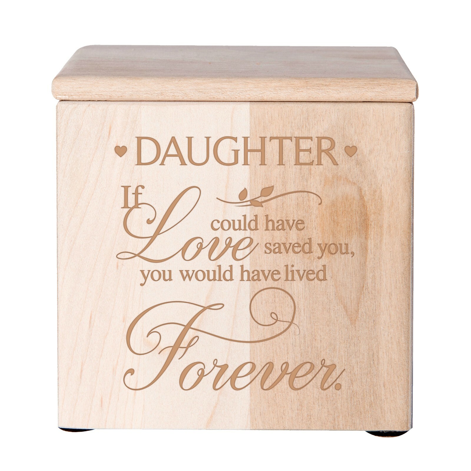 Modern Engraved Funeral Keepsake Urn Box for Human Ashes 4.5″ Daughter If Love