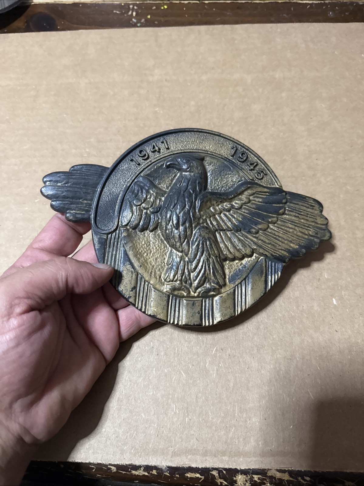 WWII Veteran Grave Marker U.S. Military 1941-1945 Flag Emblem Galeton, PA (READ)