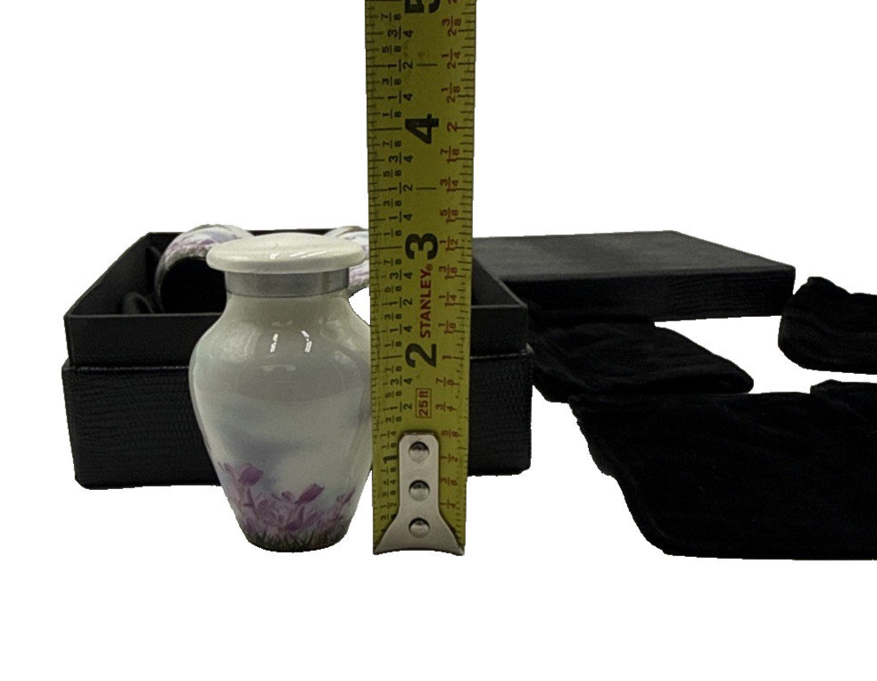 4 White Hummingbird Keepsake Urns Mini Memorial Ashes Human Pet Set