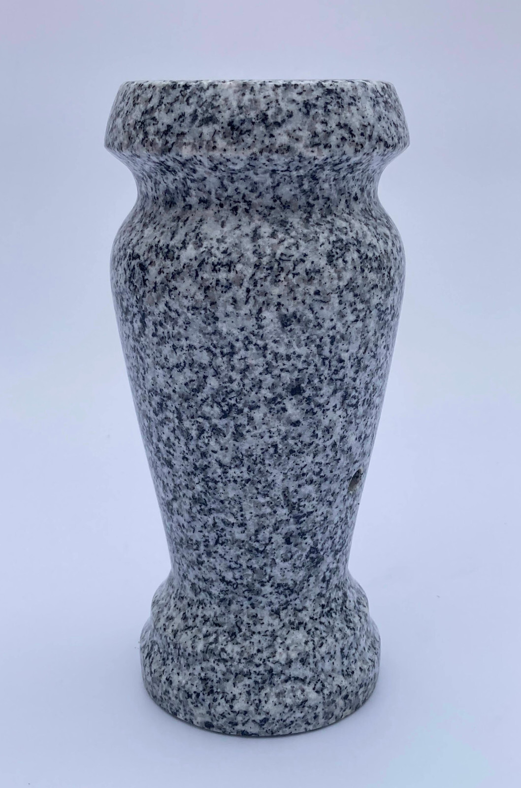 Turned Round Granite Vase Gray (4×8) Cemetery Funeral Memorial