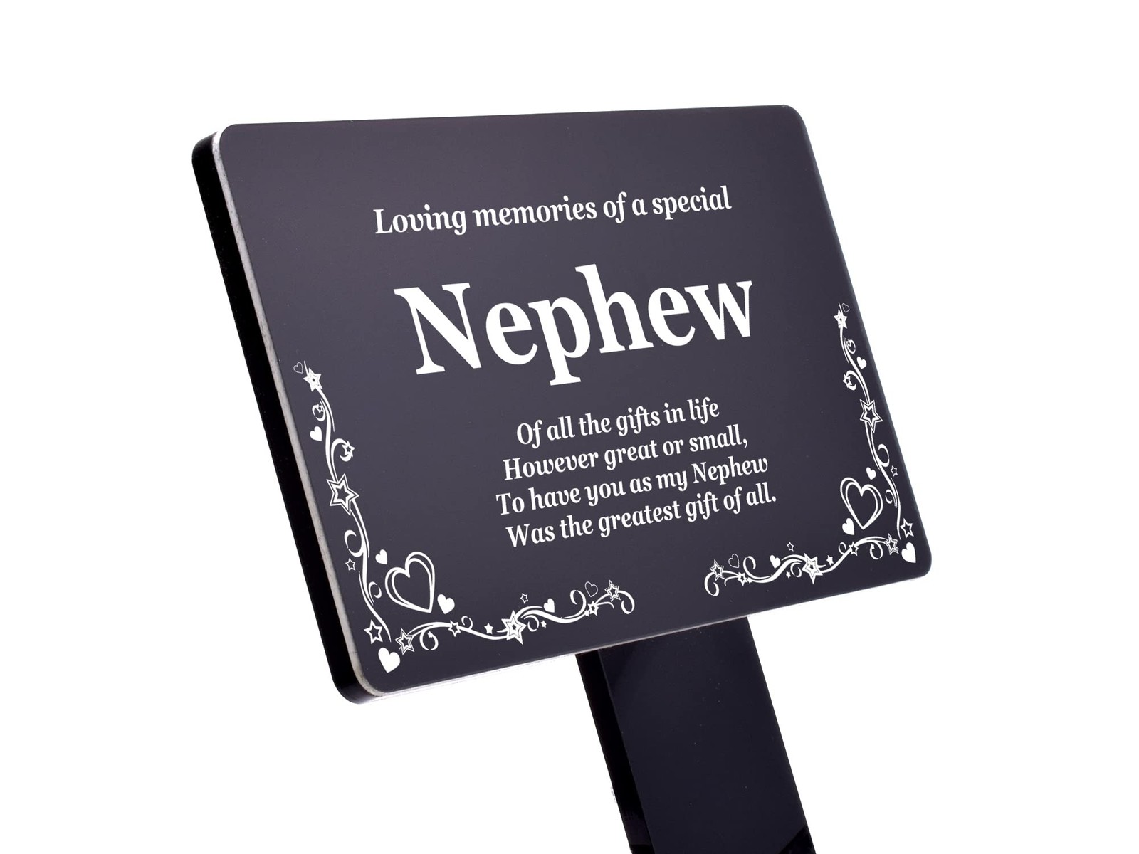 Origin Nephew Memorial Stake – Engraved with Poem (Gold/Silver/Copper or Blac…