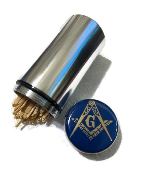 MASONIC MASON URN SILVER Jar, Aluminum Storage Container Rubber Airtight Stash