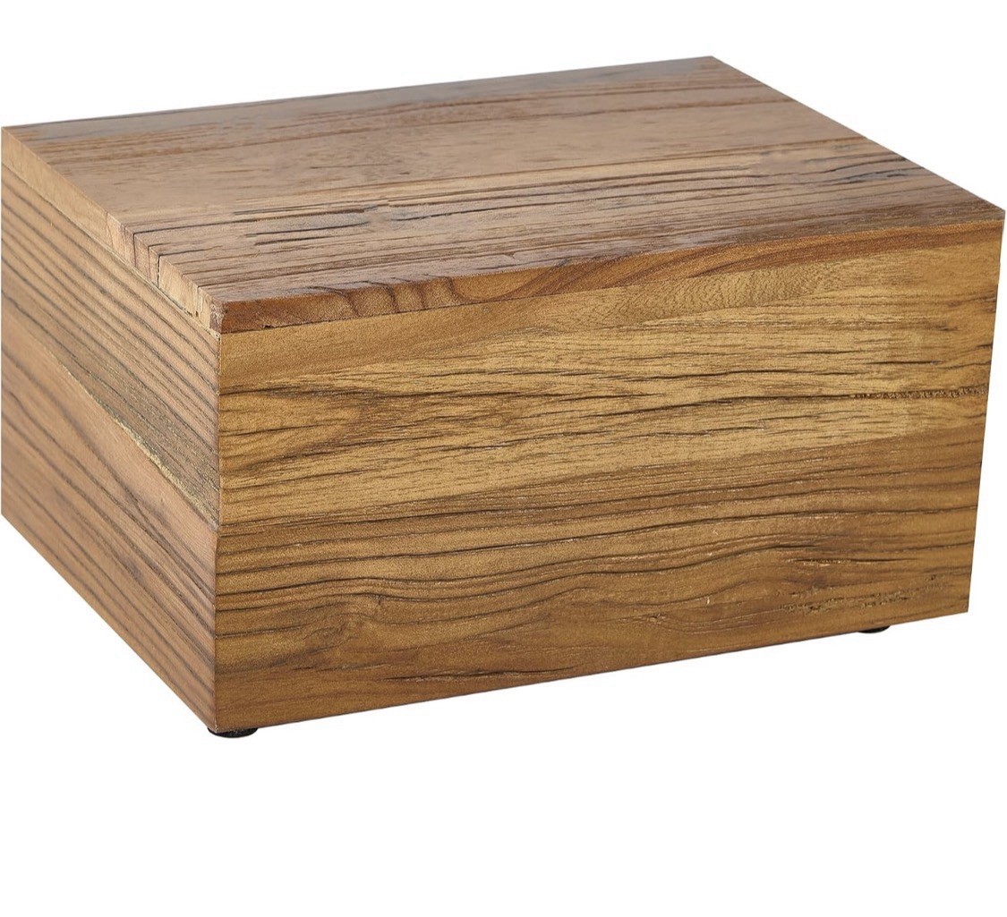Rustic Barn Wood Cremation Urn Adult Human Ashes Solid Wood Burial Memorial Box
