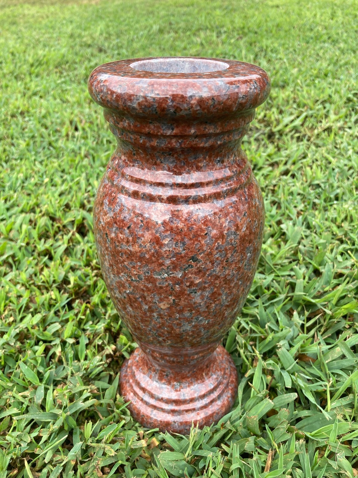 Turned Granite Memorial Vase Polished 4.5″ x 10″ India Red