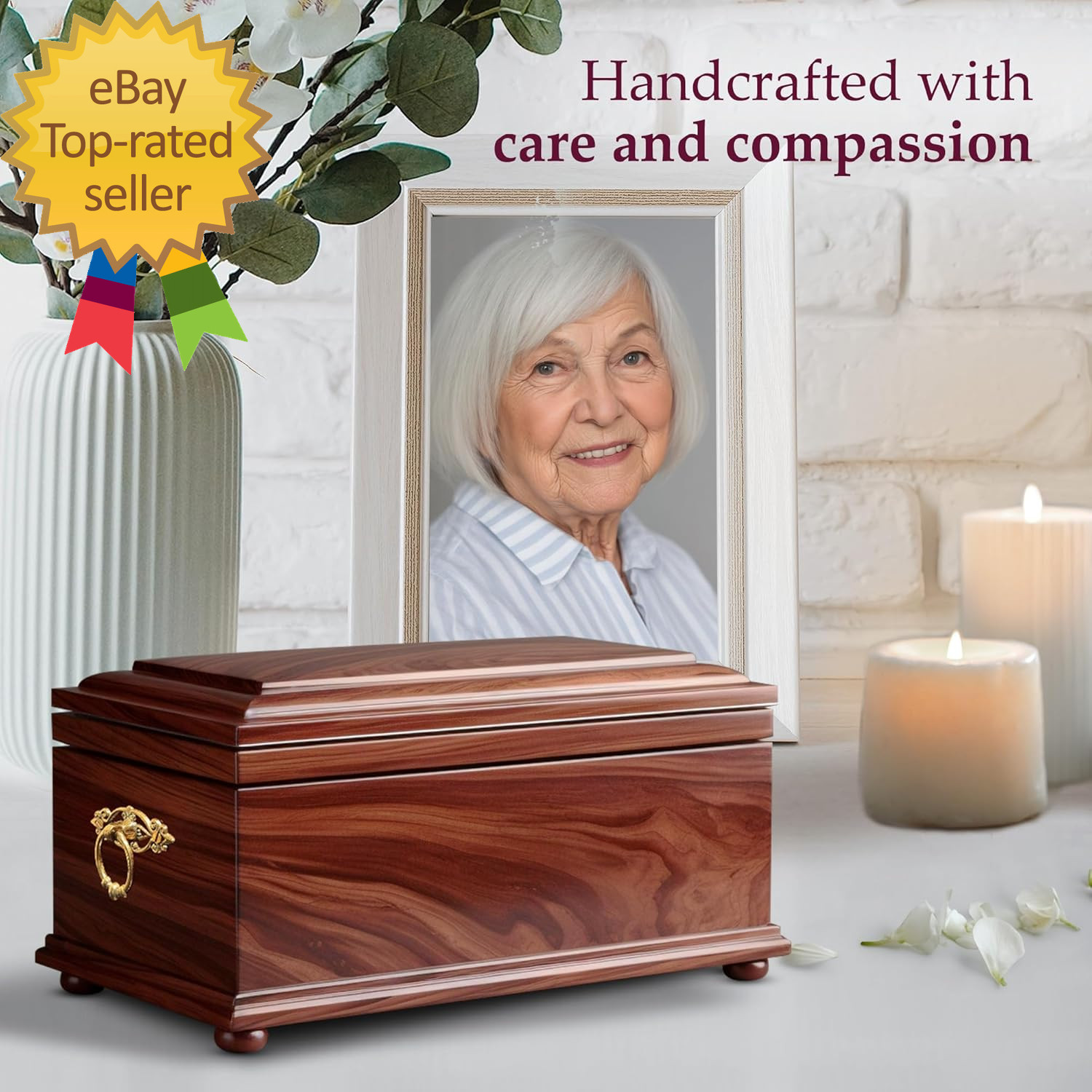 Wood Cremation Urns for Human Ashes Casket for Humans Decorative Burial Urn
