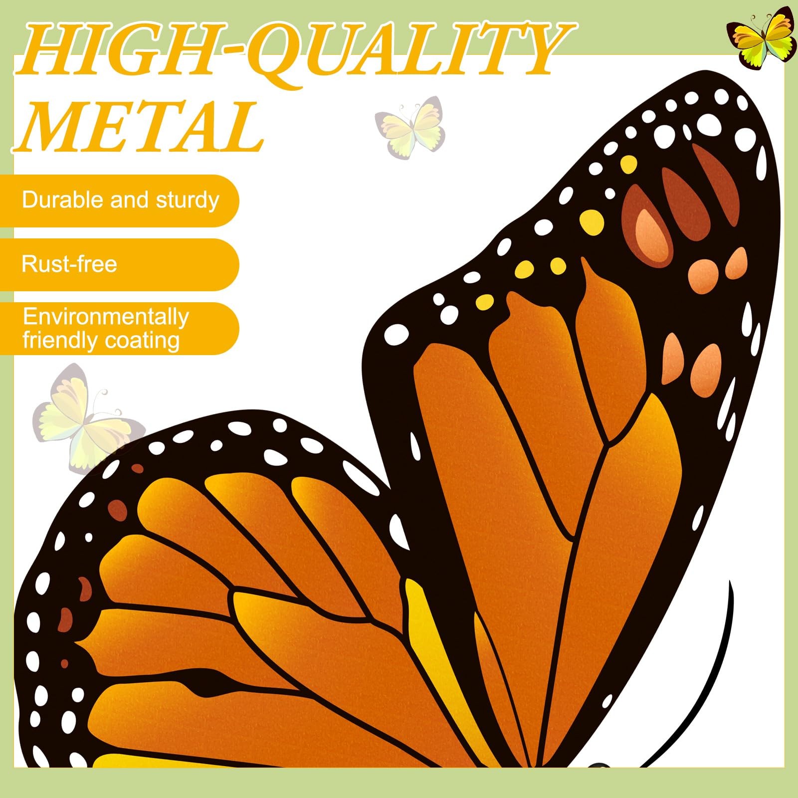 Garden Butterfly Stakes – 16.5 Inch Metal Insect Decor for Outdoor Spaces