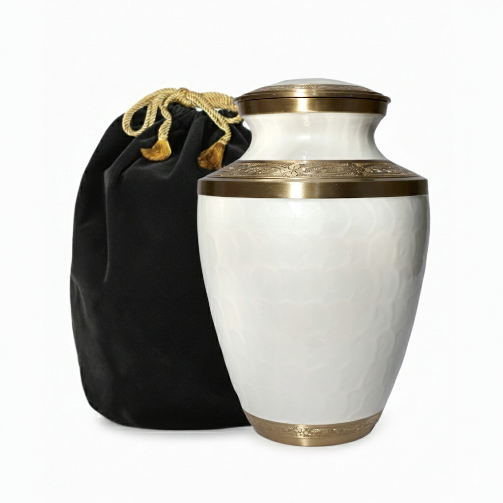Large Solid Brass Cremation Urn for Human Ashes Handcrafted Funeral Memorial Urn