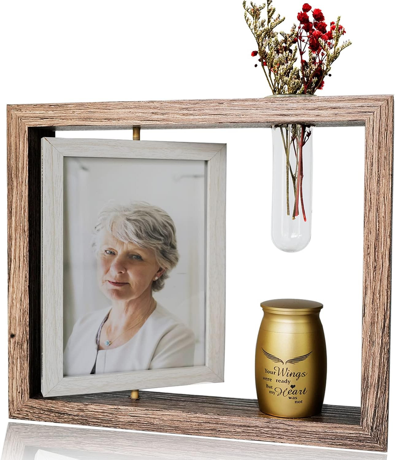 2.8’’ Small Urn for Human Ashes and Memorial Picture Frame Hold a 4’’ X 6’’ Phot