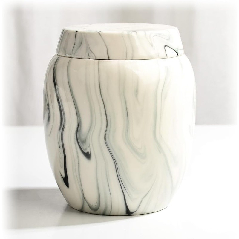 Premium Marble Ceramic Urn Human & Pet Ashes Durable Keepsake Memorial New