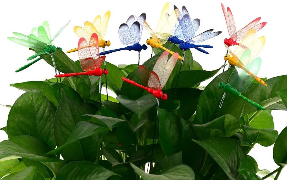 36 Pack 3D Dragonfly Garden Stakes Colorful Outdoor Decor for Patios