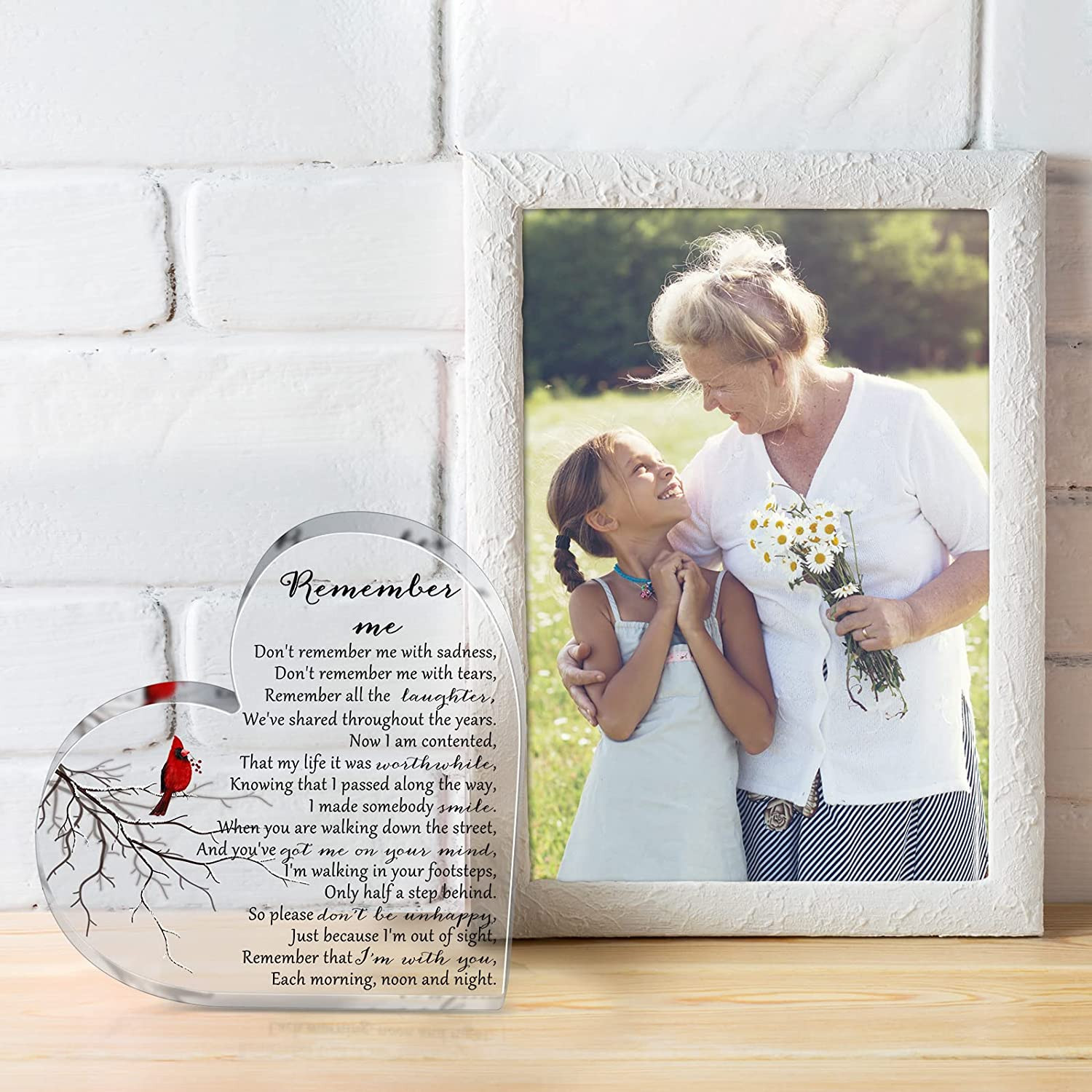 Sympathy Gifts Heart Shape Memorial Bereavement Gifts Crystal Acrylic Paperweigh