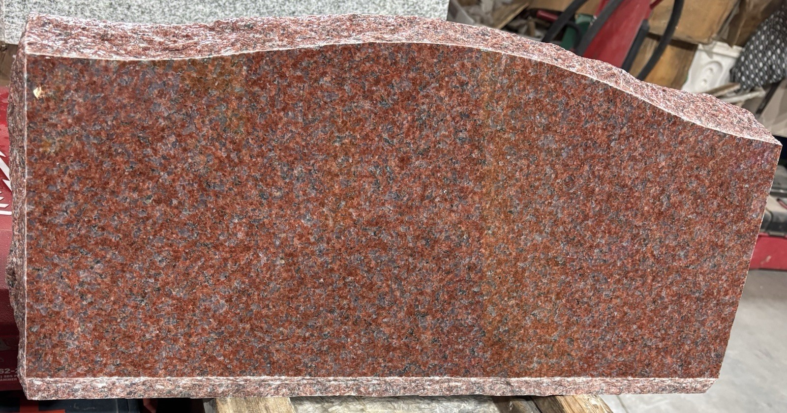 Solid Red Granite Slant Headstone – Personalized Memorial with Free Shipping