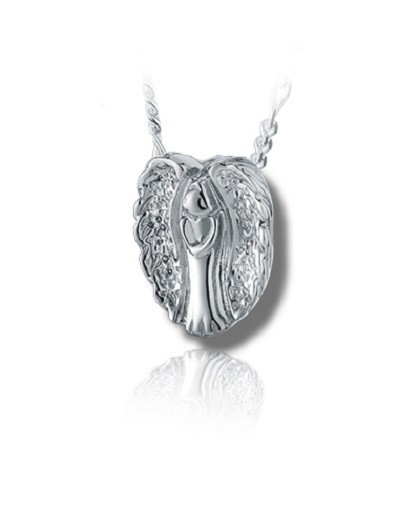 Sterling Silver Angel Slider Funeral Cremation Urn Pendant for Ashes