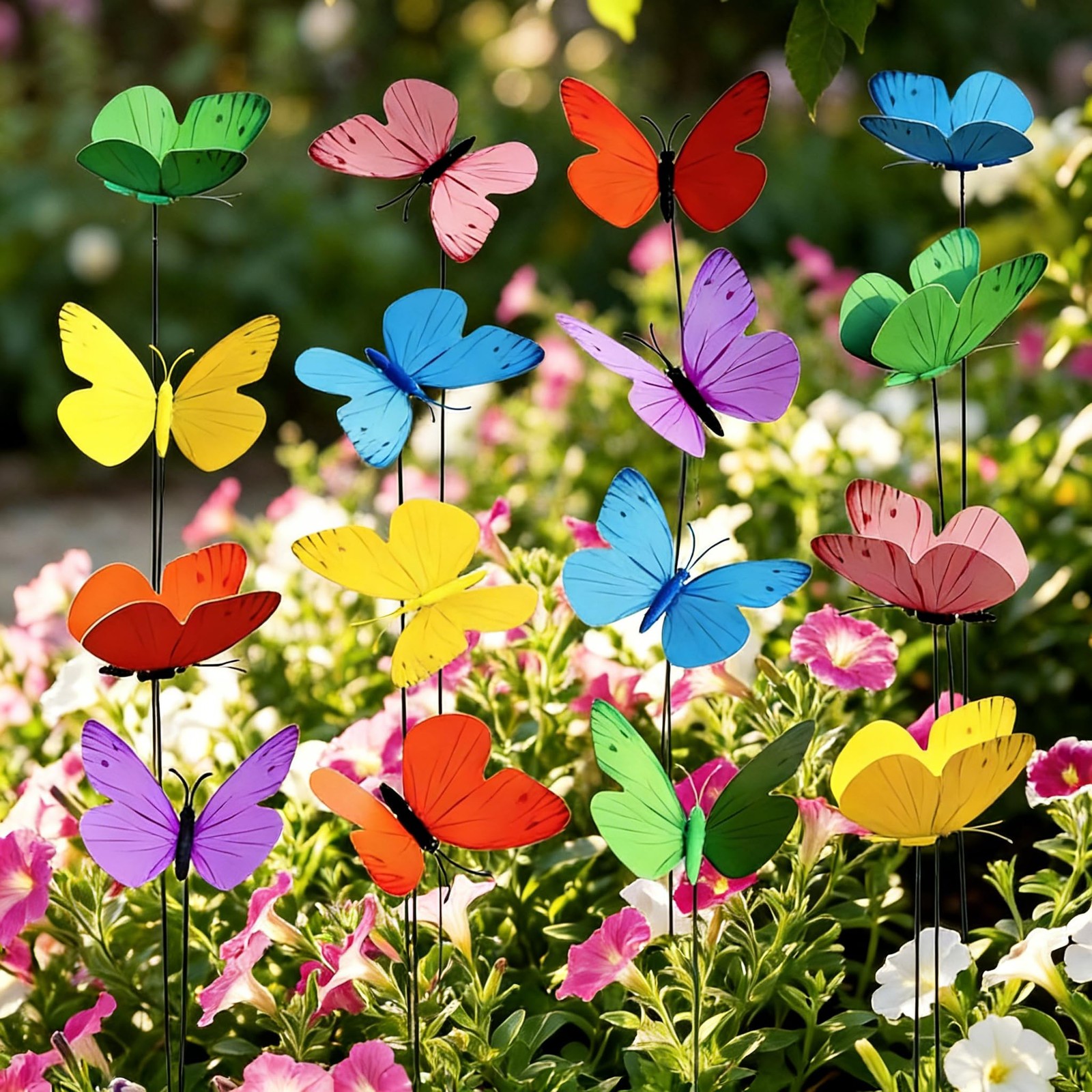 24PCS Butterfly Garden Stakes Waterproof Outdoor Yard Art for Flower Beds