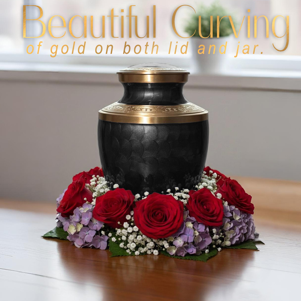 Large Solid Brass Cremation Urn for Human Ashes Handcrafted Funeral Memorial Urn