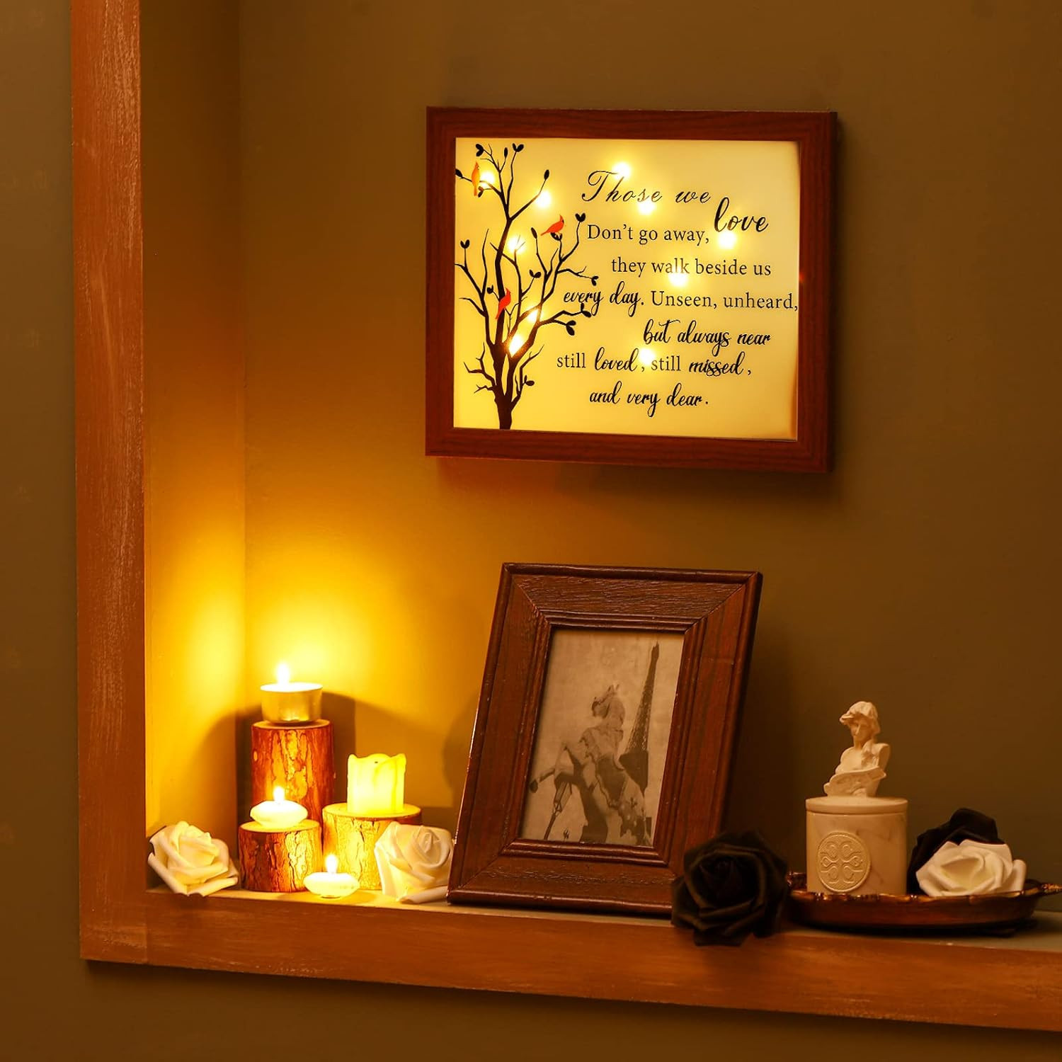 Gerrii Sympathy Gifts Red Cardinal Memorial Bereavement LED Memorial Gifts