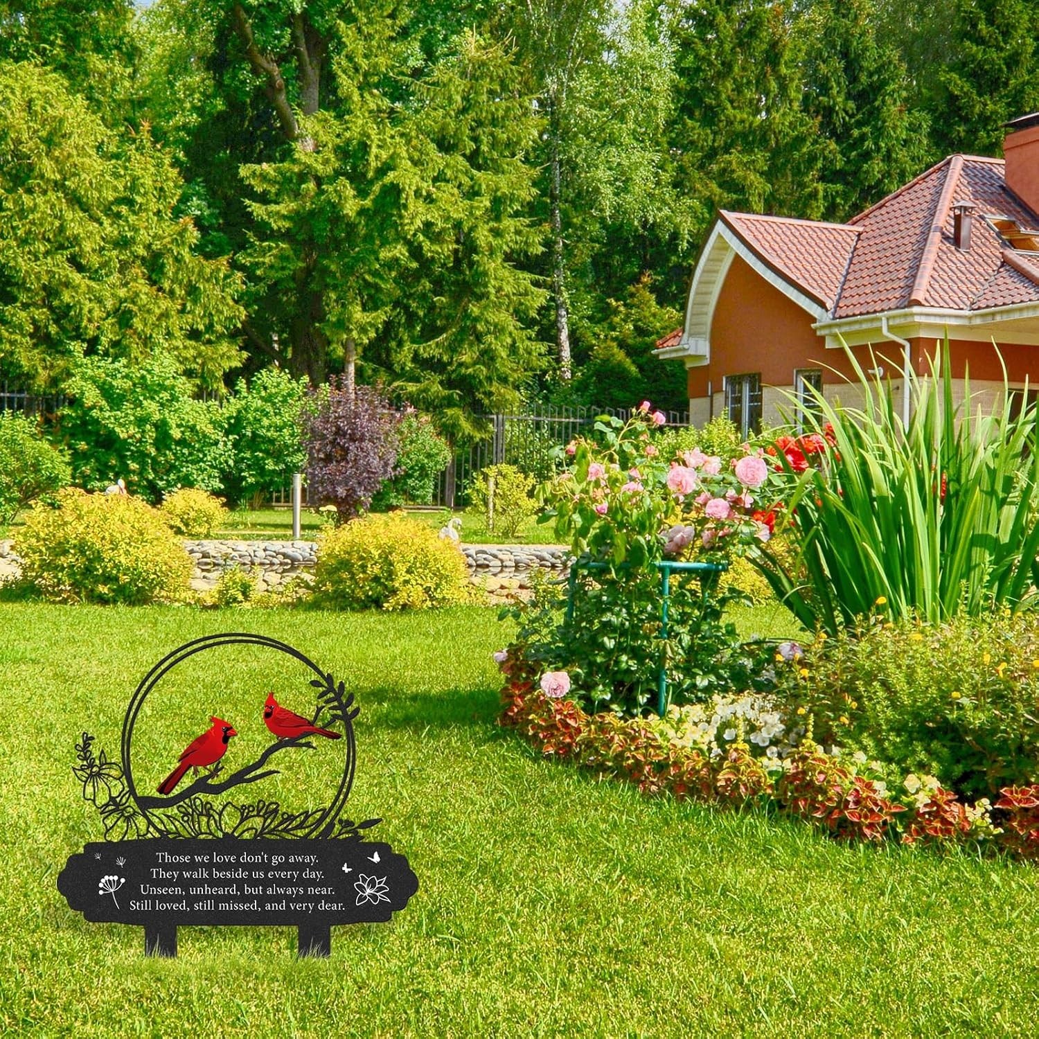 13×12 Inch Cardinal Cemetery Decoration – Tribute for Mom, Dad, and Relatives