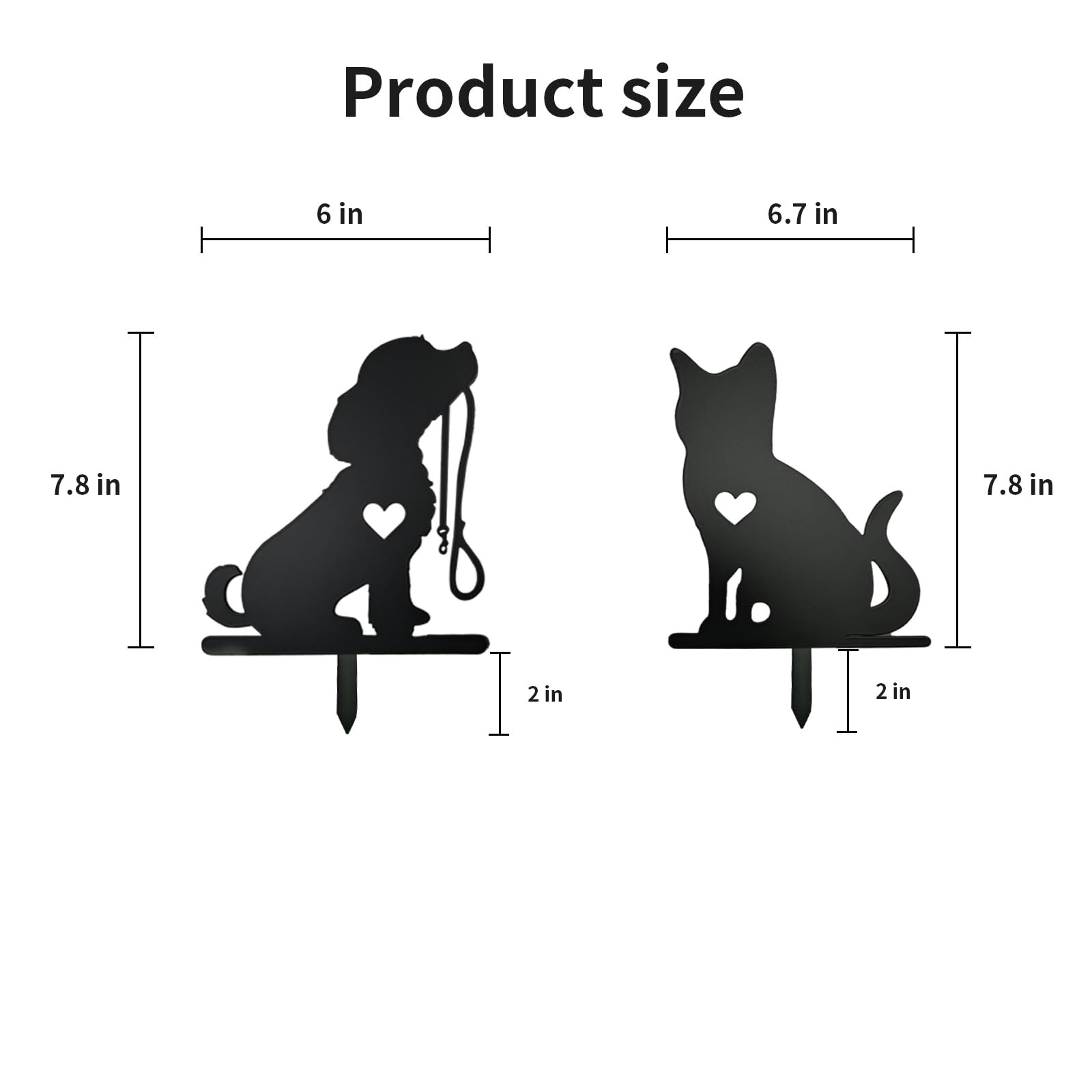 Metal Garden Decor for Outside, Black Silhouette Statues Gifts for Yard Ornam…