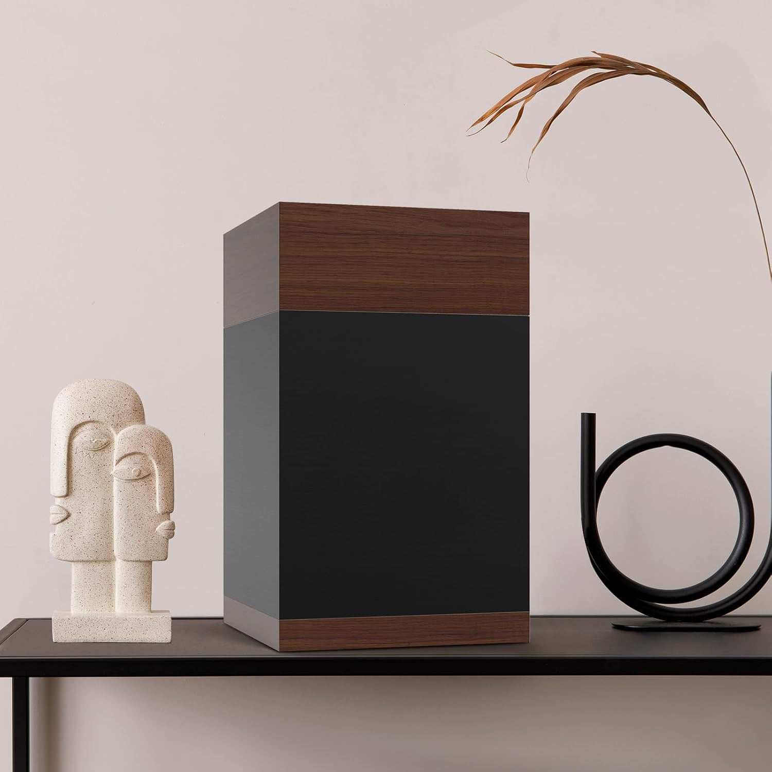 Wooden Cremation Urns for Human Ashes Adult Black Urn, Decorative Urns for Ashes