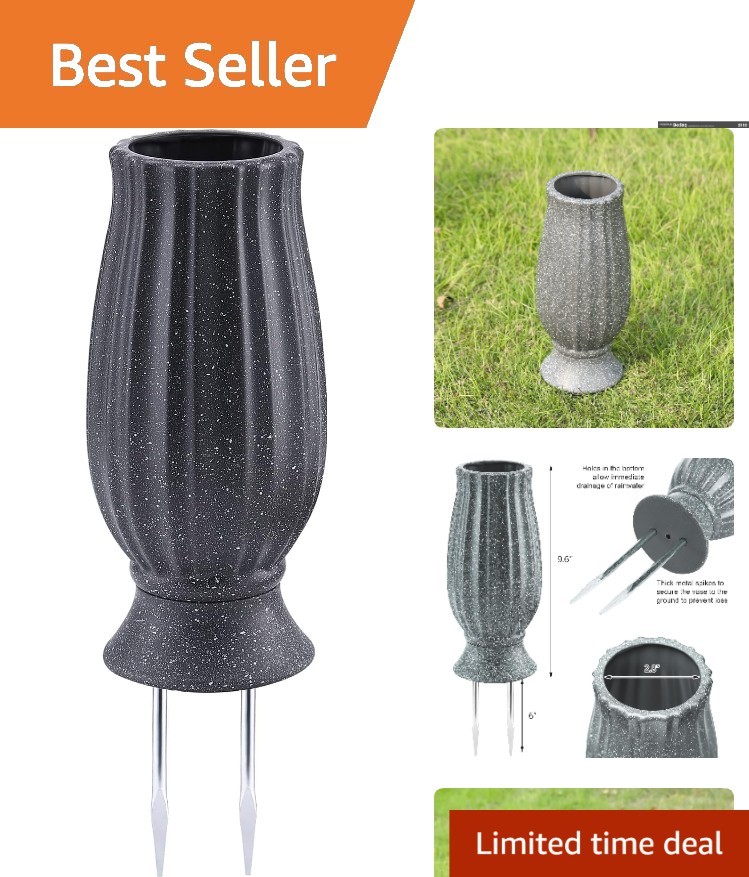 Elegant Cemetery Vase with Metal Spike – Durable Flower Holder for Memorials