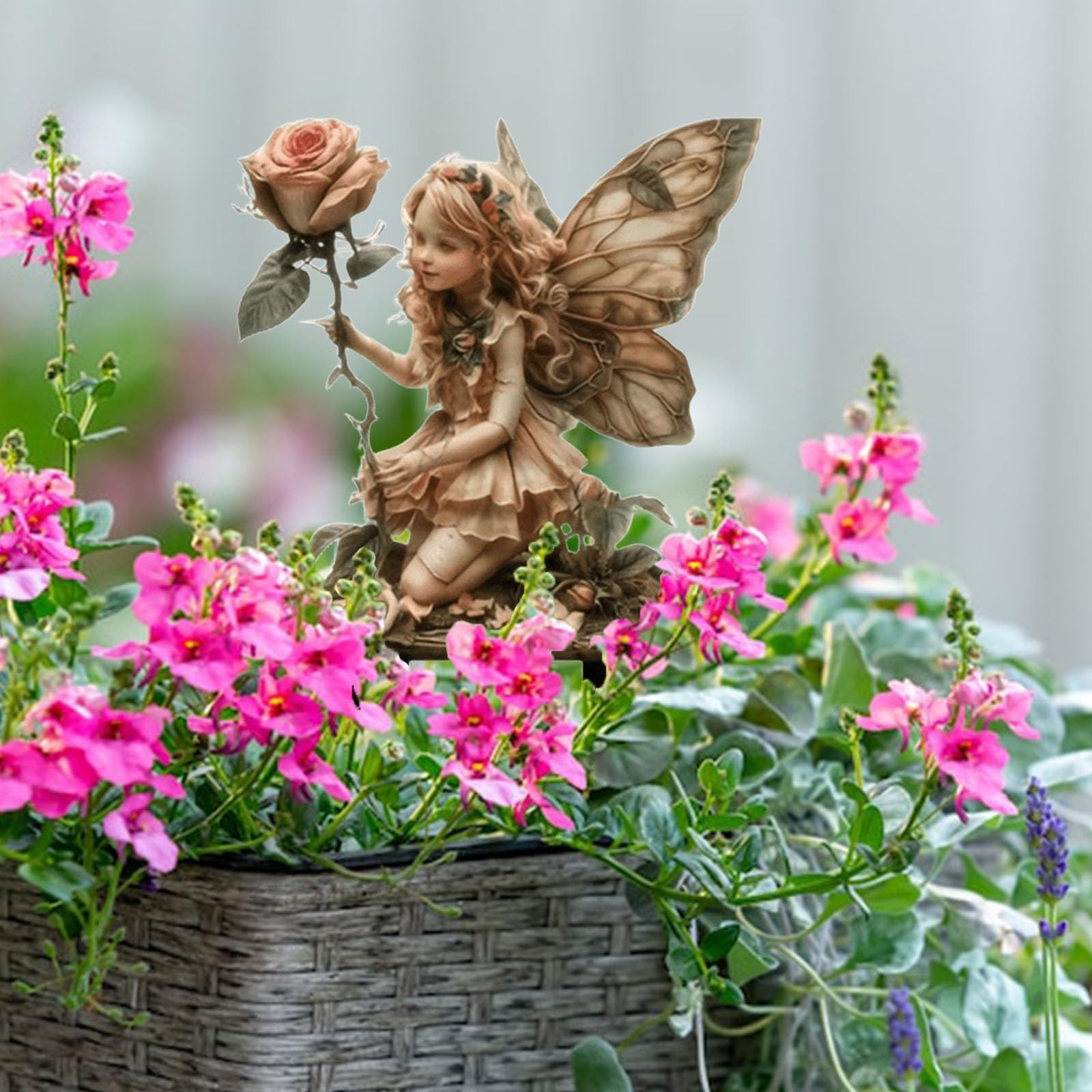 Small Size Fairy Garden Stake Decor, 2D Flat Acrylic Elf Yard Sign, Indoor Ou…