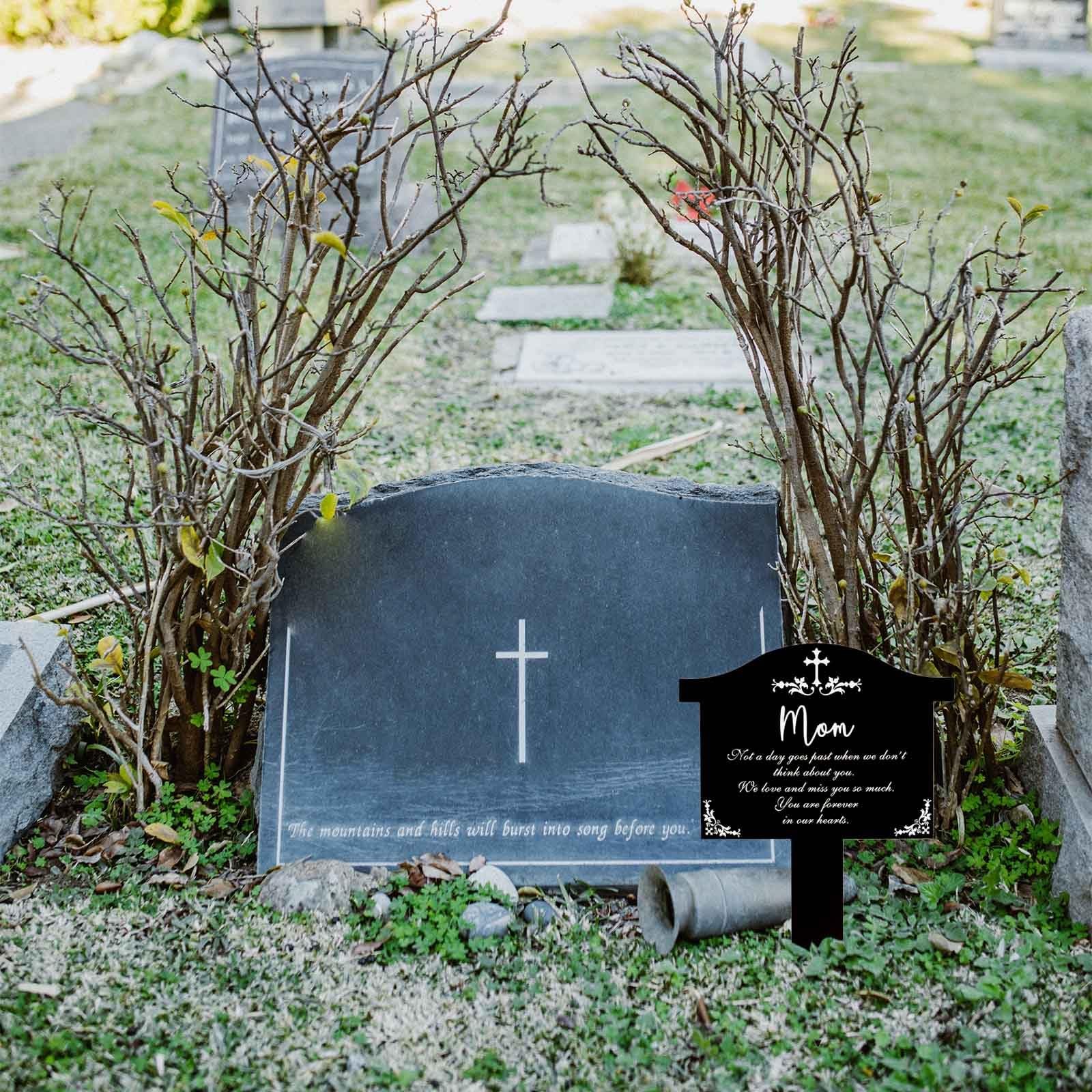Waterproof Cemetery Grave Marker Stake Memorial Plaque for Outdoor Use