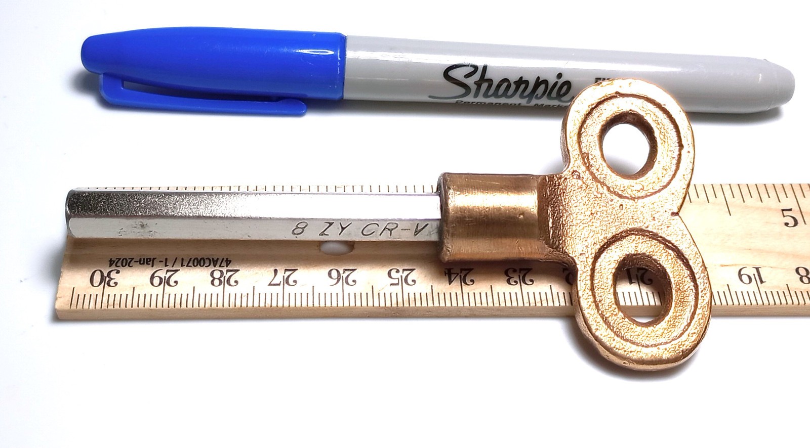 Brass and Steel Pocket Casket Key / Coffin Key