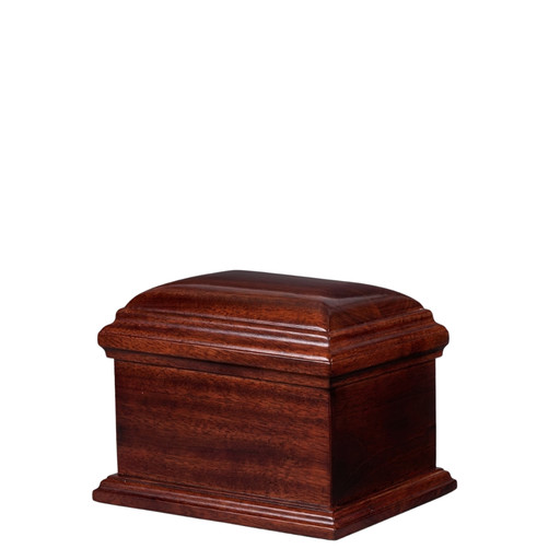 Small/Keepsake 4 Cubic Inches Vintage Mahogany Wood Cremation Urn for Ashes