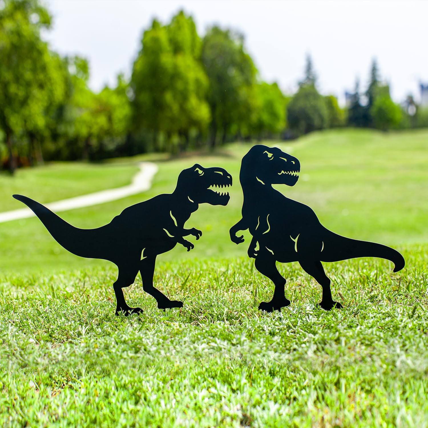 Dinosaur Metal Garden Stakes – Unique Outdoor Decor for Yard and Lawn