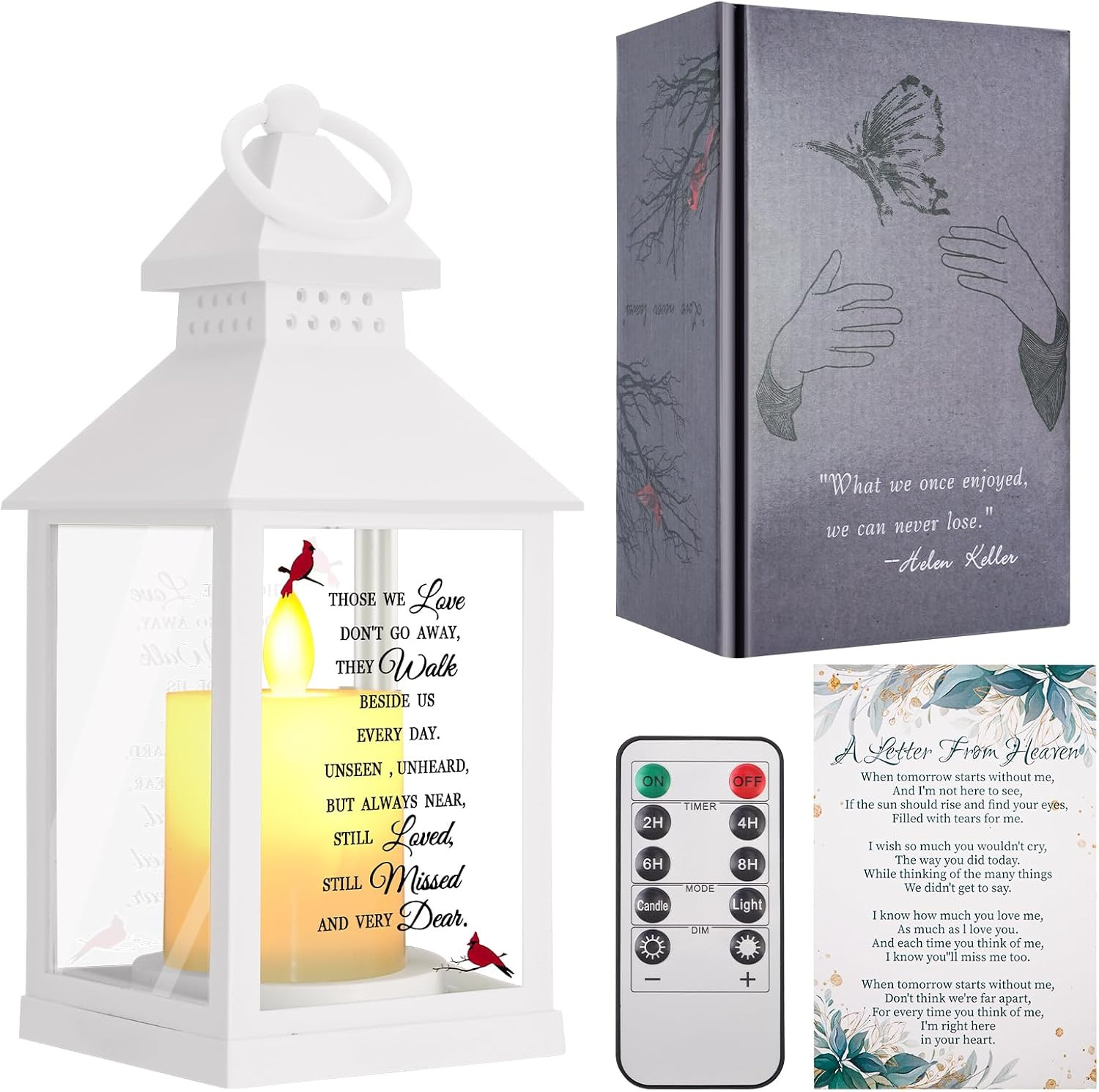 Sympathy Gifts for Loss of Loved One, Memorial Gift Lantern with Card, Bereaveme