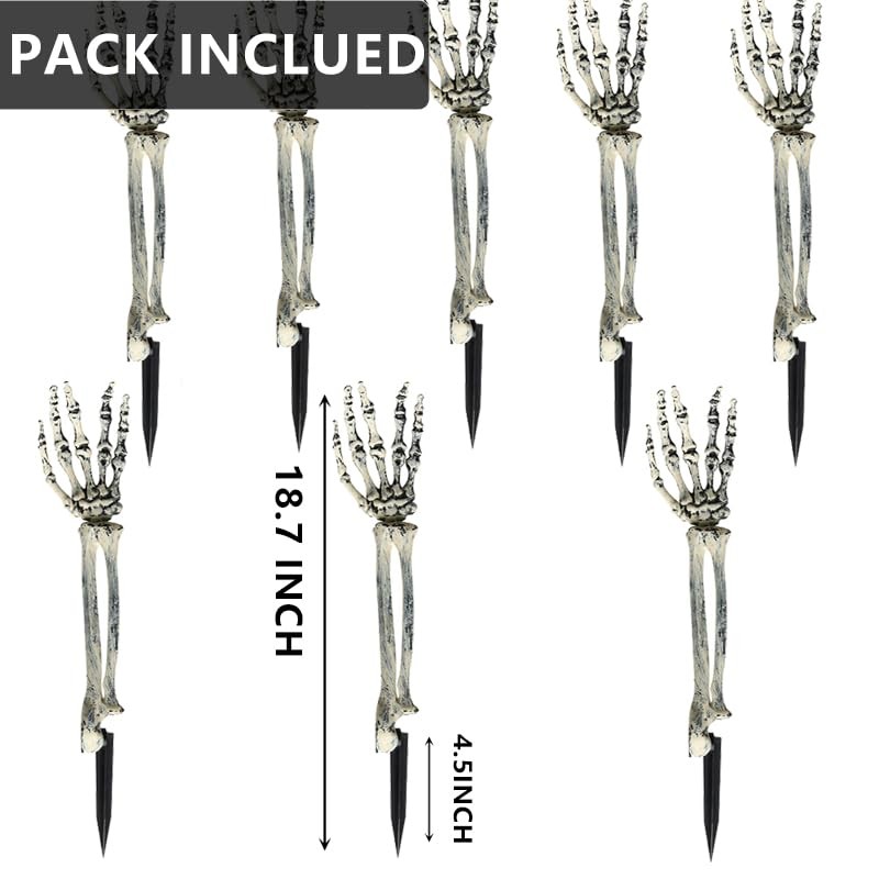 New Best 6PC Realistic Skeleton Arm Stakes Halloween Decorations for Lawn Garden